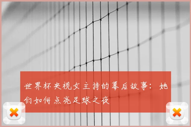 世界杯央视女主持的幕后故事:她们如何点亮足球之夜